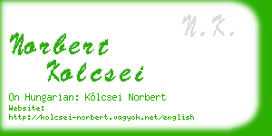 norbert kolcsei business card