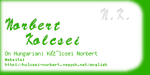 norbert kolcsei business card